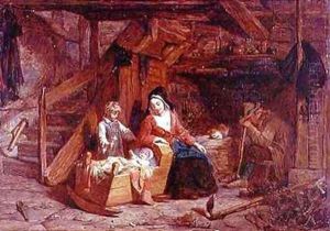 A Cottage Interior by Frederick Goodall