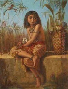 An Egyptian Flower Girl by Frederick Goodall