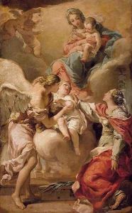 St Giustina and the Guardian Angel Commending the Soul of an Infant to the Madonna and Child 1792-93 by Gaetano Gandolfi