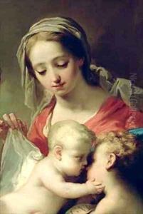 Madonna and Child with Saints John Anna and Rocco 2 by Gaetano Gandolfi