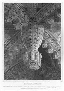 Roslyn Chapel view of a pendant and groins at the east end by Joseph Michael Gandy