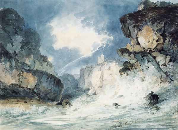 Dunnottar Castle Scotland in a Thunderstorm (after James Moore) - view 1