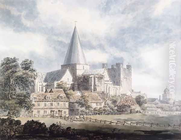 Rochester Cathedral and Castle, from the North-East - view 1