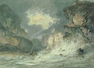 Dunstanburgh Castle in a Thunderstorm by Thomas Girtin