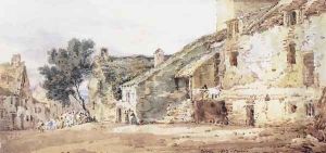 Village Scene in France by Thomas Girtin