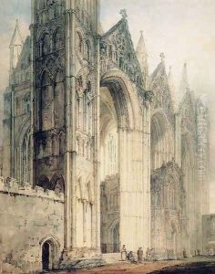 The West Front of Peterborough Cathedral by Thomas Girtin
