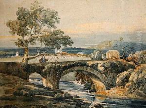 The Old Bridge in Devon by Thomas Girtin