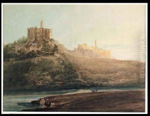 Warkworth Castle Northumberland by Thomas Girtin