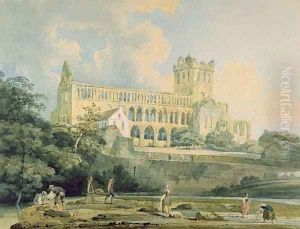 Jedburgh Abbey from the River by Thomas Girtin
