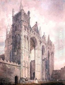 West Front of Peterborough Cathedral by Thomas Girtin