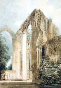 Interior of Fountains Abbey the East Window by Thomas Girtin