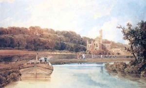 Kirkstall Abbey Yorkshire Evening by Thomas Girtin