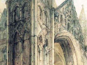 The West Front of Peterborough Cathedral 3 by Thomas Girtin