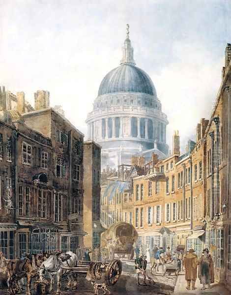 St Pauls Cathedral from St Martins le Grand - view 1