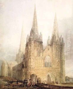 The West Front of Lichfield Cathedral by Thomas Girtin