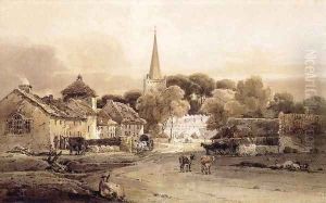Village Street and Church Spire Village Street and Church Spire