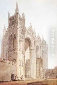 The West Front of Peterborough Cathedral 2 by Thomas Girtin