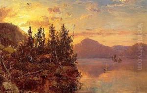 Lake George at Sunset 1862 by Marie-Regis-Francois Gignoux