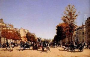 View Of The Champs-Elysees From The Place De L'Etoile by Edmond Georges Grandjean