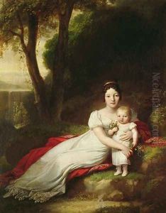 Hortense Eugenie de Beauharnais 1783-1837 Queen of Holland with her son Charles Louis Napoleon Bonaparte 1808-73 by Antoine-Jean Gros