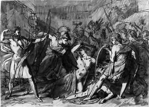 Ulysses killing the suitors of Penelope