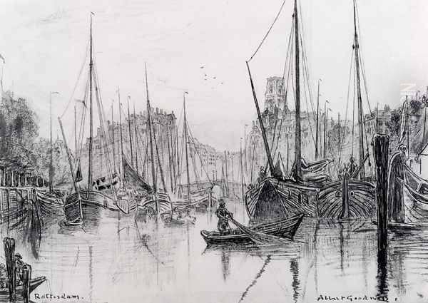 Moored Boats In Rotterdam - view 1