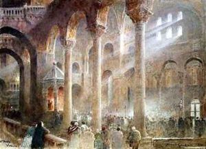 St Marks Basilica Venice from the floor of the Nave by Albert Goodwin