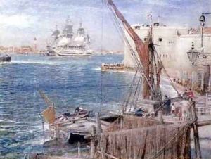 The Victory at Portsmouth by Albert Goodwin