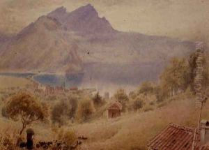 Pilatus from Stanstadt Switzerland by Albert Goodwin