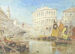 The Rialto, Venice by Albert Goodwin