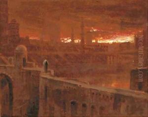 Christian leaving the City of Destruction 'The people that walked in darkness etc.' by Albert Goodwin