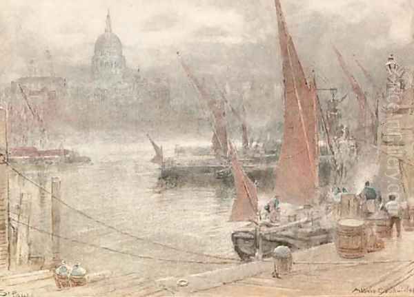 View of St Paul's Cathedral from the South Bank of the Thames by Albert Goodwin