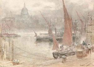 View of St Paul's Cathedral from the South Bank of the Thames by Albert Goodwin