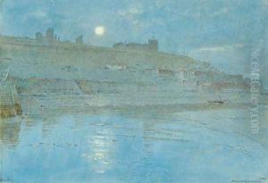 Whitby by moonlight by Albert Goodwin
