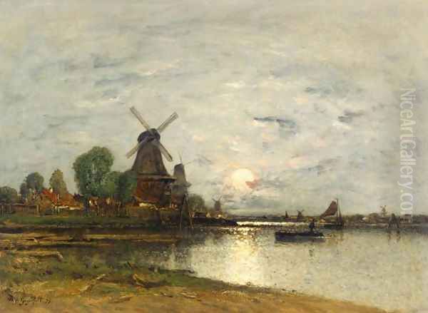 Dutch Landscape with Windmills - view 1