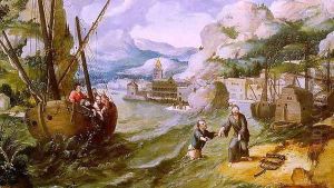 Christ with St. Peter and the Disciples on the Sea of Galilee by Lucas Gassel