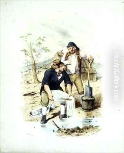 Tin Dish Washing from Victoria Gold Diggings and Diggers as They Are by Samuel Thomas Gill
