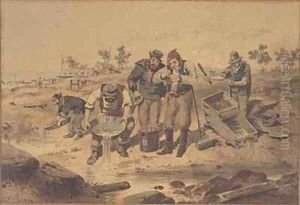 Panning for gold by Samuel Thomas Gill