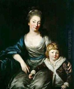 Johanna Amalie Countess Senfft von Pilsach with her son Henry by Anton Graff