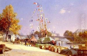 Le Quai Des Saints Peres A Paris (The Quay of the Holy Fathers in Paris) by Armand Guery