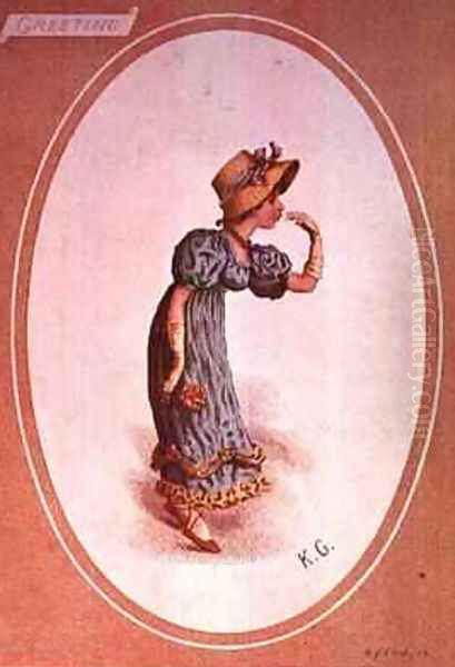 Girl Wearing a Straw Bonnet - view 1