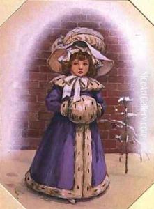 Girl with a muff by Kate Greenaway