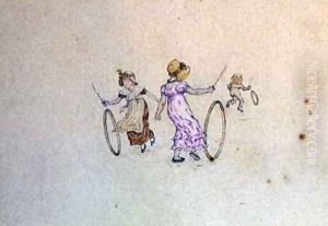 March Illustration for the 1889 Almanac by Kate Greenaway