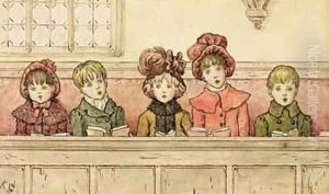Singing in church by Kate Greenaway