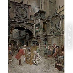 A happy encounter by Francois Adolphe Grison