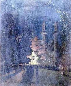 Fireworks at Cremorne Gardens Chelsea by Walter Greaves