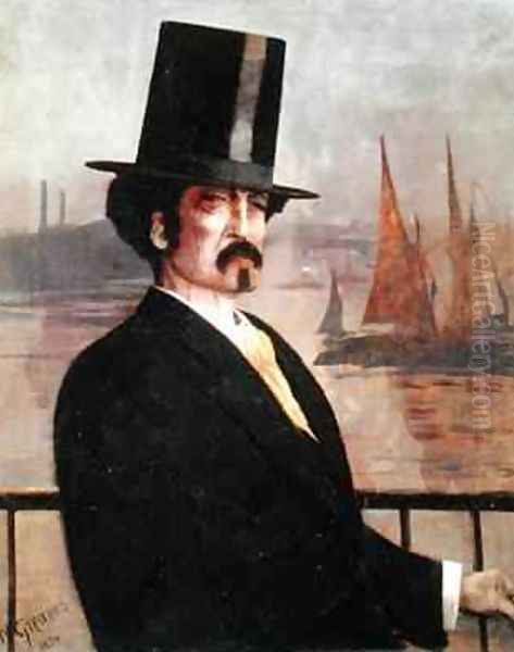 Portrait of Whistler on the Thames by Walter Greaves