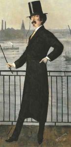 James Abbott McNeill Whistler on the Widow's Walk at his House in Lindsey Row, Chelsea James Abbott McNeill Whistler on the Widow's Walk at his House in Lindsey Row, Chelsea