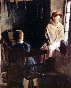 A Cottage Interior, Newlyn by Thomas Cooper Gotch