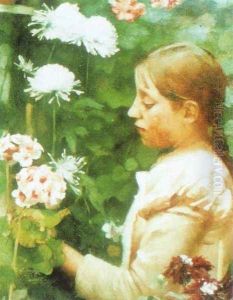 Girl in a Cornish Garden by Thomas Cooper Gotch